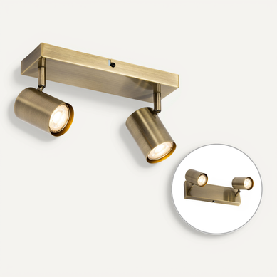 Plafonnier Moderne Bronze 2 Lumières Rectangulaire Ajustable - Jeana Plafonnier Moderne Bronze 2 Lumières Rectangulaire Ajustable - Jeana
