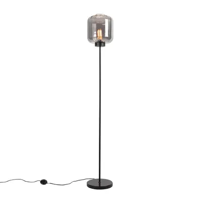 Lampadaire Intelligent Noir Avec Verre Fumé Avec Wifi St64 - Qara Lampadaire Intelligent Noir Avec Verre Fumé Avec Wifi St64 - Qara