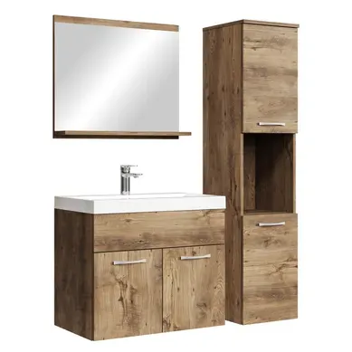 Meuble De Salle De Bain Montreal 60 Cm Lavabo Chene Marron Armoire De Rangement Meuble Lavabo Meuble De Salle De Bain Montreal 60 Cm Lavabo Chene Marron Armoire De Rangement Meuble Lavabo