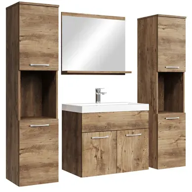 Meuble De Salle De Bain Montreal XL 60 Cm Lavabo Chene Marron Armoire De Rangement Meuble Lavabo Meuble De Salle De Bain Montreal XL 60 Cm Lavabo Chene Marron Armoire De Rangement Meuble Lavabo