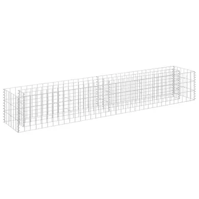Lit Surélevé à Gabion Antirouille Acier Galvanisé 180x30x30 Cm Rectangulaire Jardinière