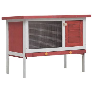 Clapier D'extérieur 1 Niveau Rouge Bois Clapier D'extérieur 1 Niveau Rouge Bois