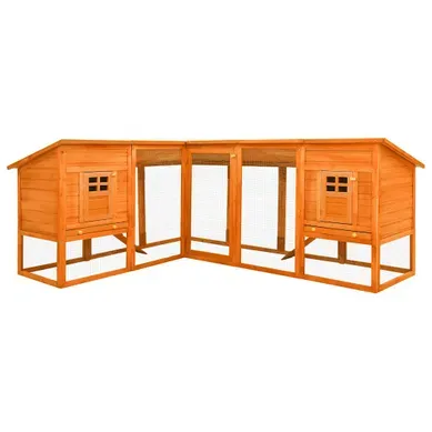 Clapier D'extérieur Avec Piste Marron Bois De Sapin Solide Clapier D'extérieur Avec Piste Marron Bois De Sapin Solide