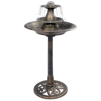 Bain Pour Oiseaux Avec Fontaine Bronze 50x91 Cm Plastique
