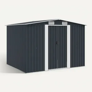 Abri De Stockage Pour Jardin Anthracite Acier 257x205x178 Cm Abri De Stockage Pour Jardin Anthracite Acier 257x205x178 Cm