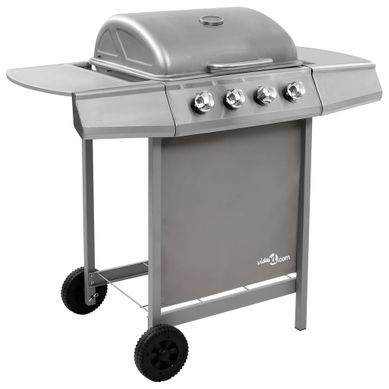 Barbecue Gril à Gaz Avec 4 Brûleurs Argenté Barbecue Gril à Gaz Avec 4 Brûleurs Argenté