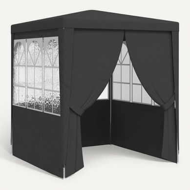 Tente De Réception Et Parois Latérales 2x2 M Anthracite 90 G/m² Tente De Réception Et Parois Latérales 2x2 M Anthracite 90 G/m²