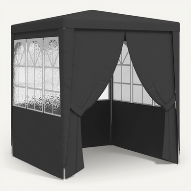 Tente De Réception Avec Parois 2,5x2,5 M Anthracite 90 G/m² Tente De Réception Avec Parois 2,5x2,5 M Anthracite 90 G/m²