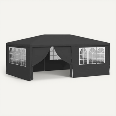 Tente De Réception Et Parois Latérales 4x6 M Anthracite 90 G/m² Tente De Réception Et Parois Latérales 4x6 M Anthracite 90 G/m²