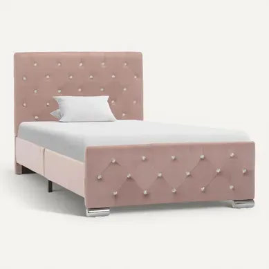 Cadre De Lit Rose Velours 90x200 Cm