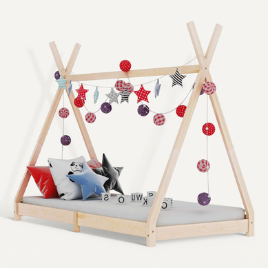 Lit Tipi enfant Bois De Pin Massif 70x140 Cm Lit Tipi enfant Bois De Pin Massif 70x140 Cm