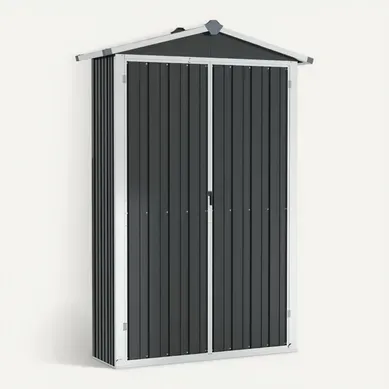 Abri De Jardin Avec étagère Anthracite 116x45x175 Cm Acier Galvanisé Hangar Remise Cabane Abri De Jardin Avec étagère Anthracite 116x45x175 Cm Acier Galvanisé Hangar Remise Cabane