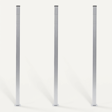 Poteaux De Clôture 3 PCs Aluminium 185 Cm