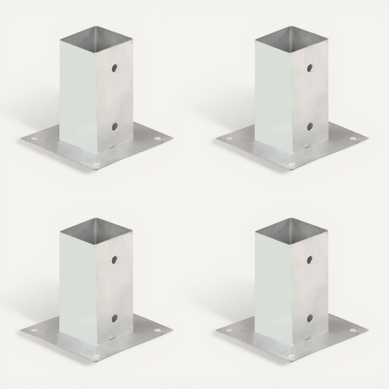 Ancres De Poteau 4 Pièces Métal Galvanisé 71 Mm