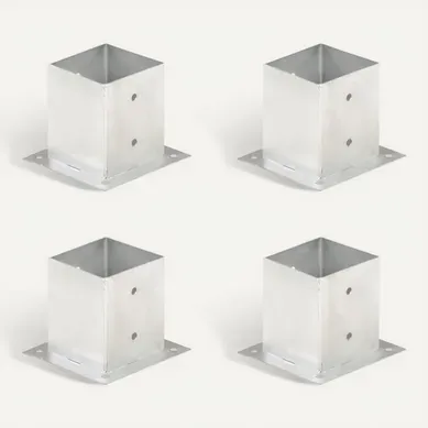Ancres De Poteau 4 Pièces Métal Galvanisé 121 Mm
