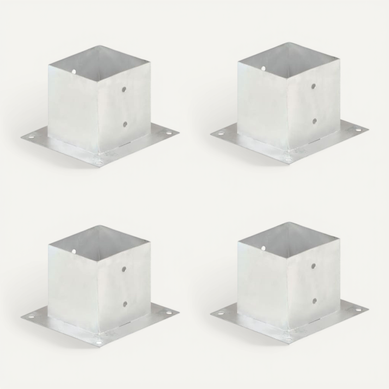Ancres De Poteau 4 Pièces Métal Galvanisé 141 Mm