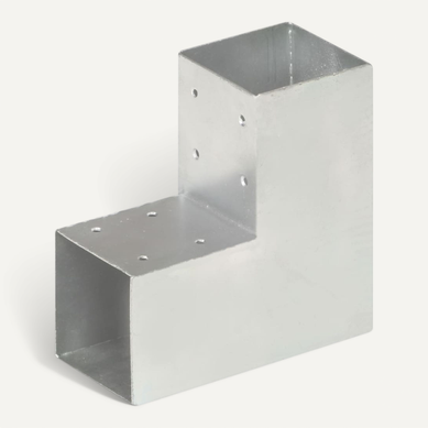 Connecteur De Poteau Forme En L Métal Galvanisé 91x91 Mm