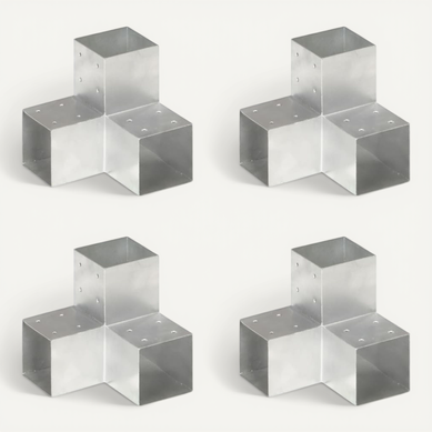 Connecteurs De Poteau 4pcs Forme En Y Métal Galvanisé 101x101mm