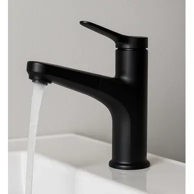 Robinet De Lavabo Parma   Noir   Mitigeur Avec Kit De Montage Et Tuyaux