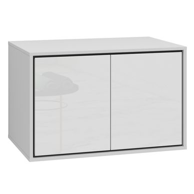 Meuble Lavabo Capri Pour Salle De Bains 78 X 48 X 51 Cm  – Blanc Brillant – Meuble Suspendu Avec 2