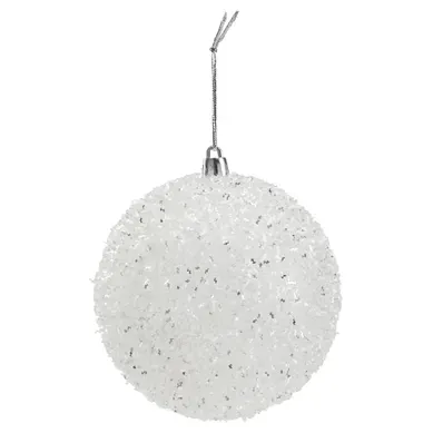 Boule Ø 10 cm GLACIER Blanc Boule Ø 10 cm GLACIER Blanc vue 3/4