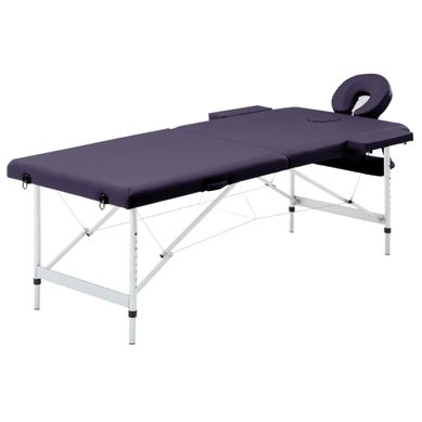 Table De Massage Pliable 2 Zones Aluminium Violet
