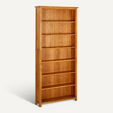 Bibliothèque 7 Niveaux 90x22,5x200 Cm Chêne Massif Naturel Avec 7 étagères