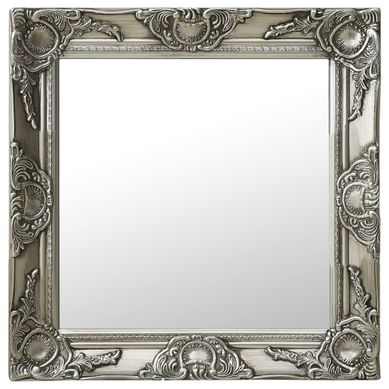 Miroir Mural Style Baroque 50x50 Cm Argenté