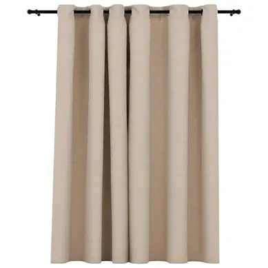 Rideau Occultant Aspect De Lin Avec Oeillets Beige 290x245 Cm Rideau Occultant Aspect De Lin Avec Oeillets Beige 290x245 Cm