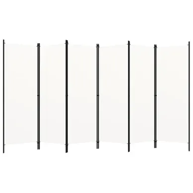 Cloison De Séparation 6 Panneaux Blanc 300x180 Cm Cloison De Séparation 6 Panneaux Blanc 300x180 Cm