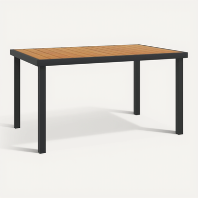 Table De Jardin Marron 140x90x74 Cm Aluminium Et Wpc Table De Jardin Marron 140x90x74 Cm Aluminium Et Wpc