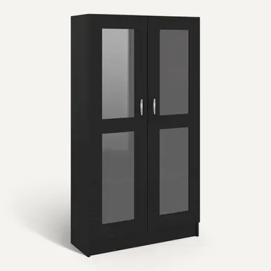 Vitrine Noir 82,5x30,5x150 Cm Avec Vitres Murale