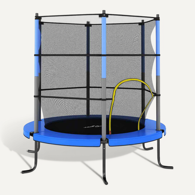 Trampoline Avec Filet De Sécurité Rond 140x160 Cm Bleu Trampoline Avec Filet De Sécurité Rond 140x160 Cm Bleu