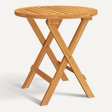 Table De Bistro Pliante Ronde En Bois - 45x45x46.5 Cm - Marron Brun Table De Bistro Pliante Ronde En Bois - 45x45x46.5 Cm - Marron Brun