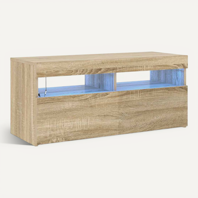 Meuble TV Avec Lumières LED Chêne Sonoma 90x35x40 Cm