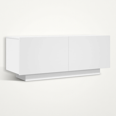 Meuble TV 100x35x40 Cm Bois Contreplaqué Blanc 2 Compartiments De Rangement Design Meuble TV 100x35x40 Cm Bois Contreplaqué Blanc 2 Compartiments De Rangement Design