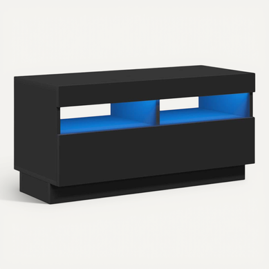 Meuble TV Avec Lumières LED Noir 80x35x40 Cm Meuble TV Avec Lumières LED Noir 80x35x40 Cm