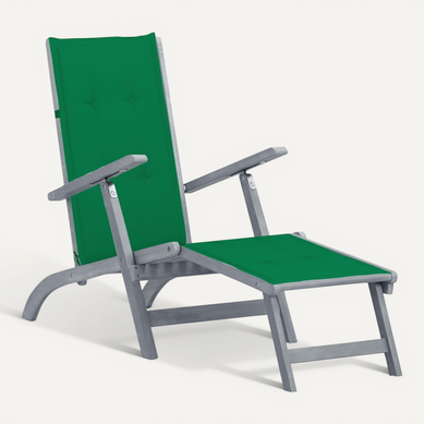 Chaise De Terrasse Avec Repose-pied Et Coussin Acacia Solide Chaise De Terrasse Avec Repose-pied Et Coussin Acacia Solide