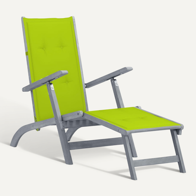 Chaise De Terrasse Avec Repose-pied Et Coussin Acacia Solide Chaise De Terrasse Avec Repose-pied Et Coussin Acacia Solide
