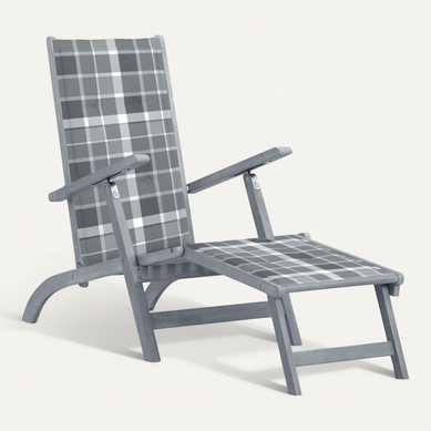 Chaise De Terrasse Avec Repose-pied Et Coussin Acacia Solide Chaise De Terrasse Avec Repose-pied Et Coussin Acacia Solide