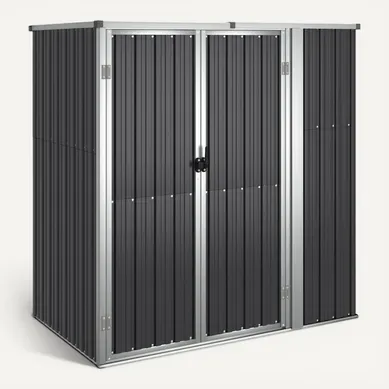 Abri à Outils De Jardin Anthracite 161x89x161cm Acier Galvanisé Rangement Stockage Extérieur Abri à Outils De Jardin Anthracite 161x89x161cm Acier Galvanisé Rangement Stockage Extérieur