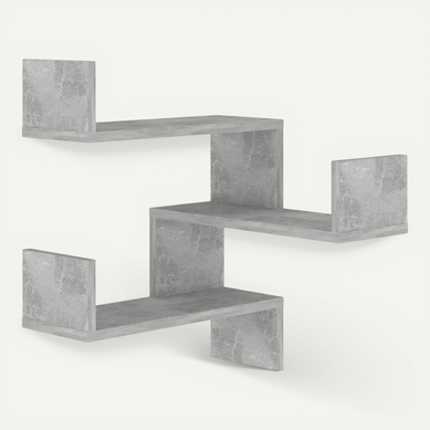 étagère Murale D'angle Gris Béton 40x40x50 Cm Bois Contreplaqué étagère Murale D'angle Gris Béton 40x40x50 Cm Bois Contreplaqué