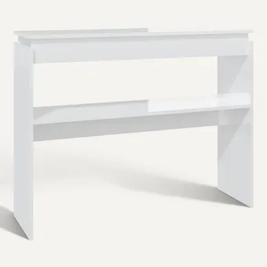 Table Console Blanc Brillant 102x30x80 Cm Aggloméré Table Console Blanc Brillant 102x30x80 Cm Aggloméré