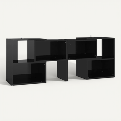 Meuble TV Noir Brillant 104x30x52 Cm Bois Contreplaqué Meuble TV Noir Brillant 104x30x52 Cm Bois Contreplaqué