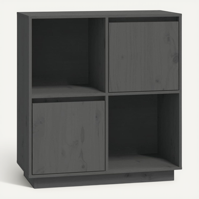 Buffet Gris 74x35x80 Cm Bois Massif De Pin