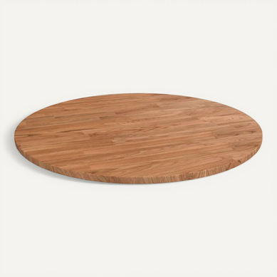 Dessus De Table Rond Marron Clair D.60x1,5 Cm Bois Chêne Traité Dessus De Table Rond Marron Clair D.60x1,5 Cm Bois Chêne Traité
