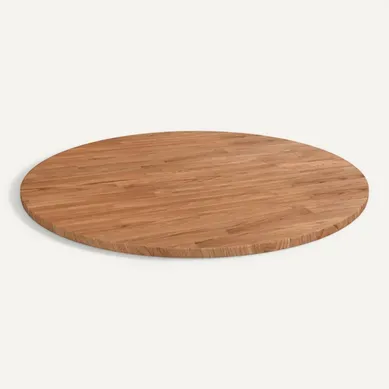 Dessus De Table Rond Marron Clair D.70x1,5 Cm Bois Chêne Traité Dessus De Table Rond Marron Clair D.70x1,5 Cm Bois Chêne Traité