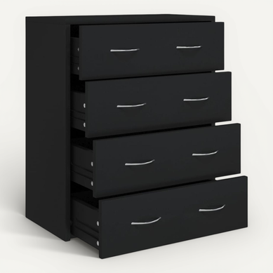 Buffet Avec 4 Tiroirs 60x30,5x71 Cm Noir Buffet Avec 4 Tiroirs 60x30,5x71 Cm Noir