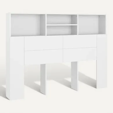 Table De Chevet 140x19x103,5 Cm Blanc Avec 3 Tiroirs Design Moderne Pour Chambre Table De Chevet 140x19x103,5 Cm Blanc Avec 3 Tiroirs Design Moderne Pour Chambre