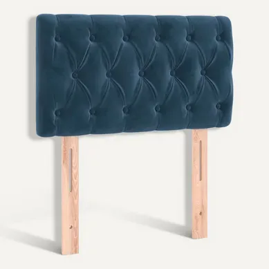 Tête De Lit 80 X 7 X 78/88 Cm Réglable En Velours Bleu Foncé Avec Pieds En Bois Tête De Lit 80 X 7 X 78/88 Cm Réglable En Velours Bleu Foncé Avec Pieds En Bois
